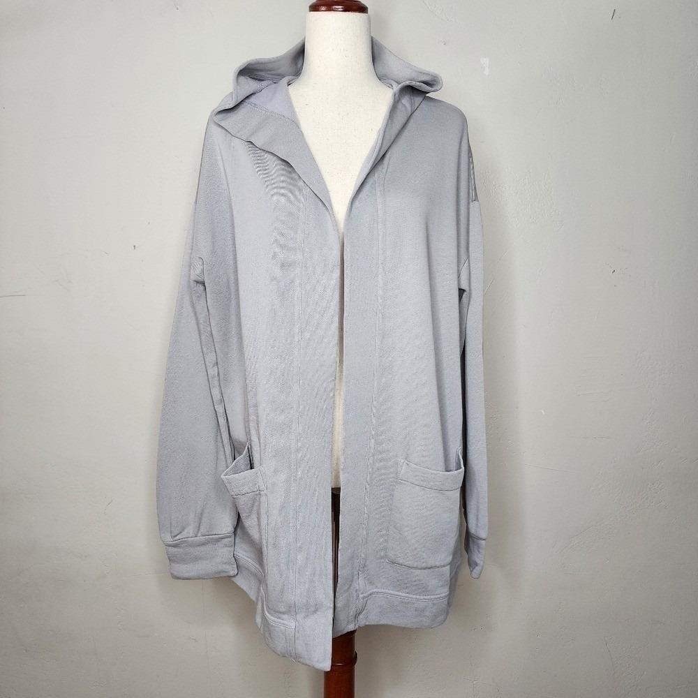 NWT Bobi Los Angeles Grey Hooded Long Sleeve Cardigan Size‎ Medium